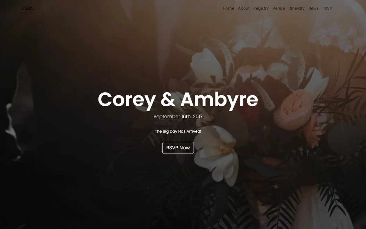 Corey and Ambyre Treat website screenshot